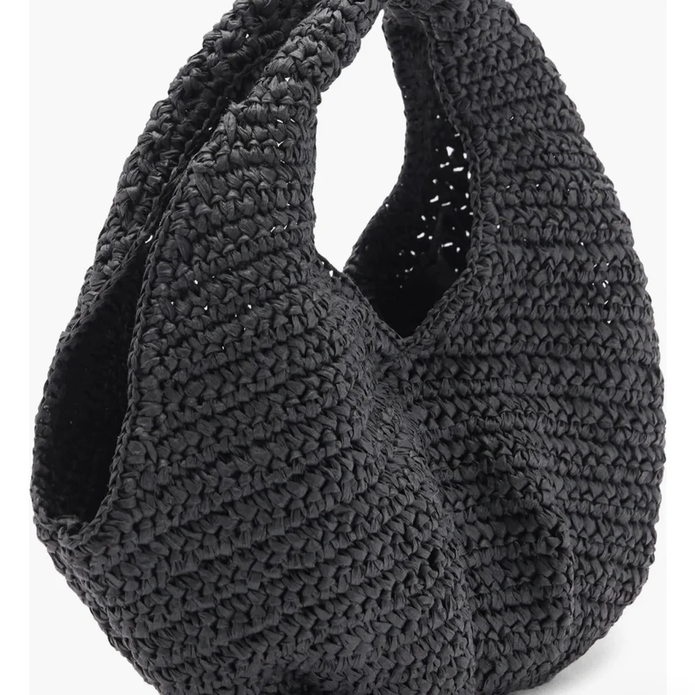 NWT Mango Black Woven Hobo Bag